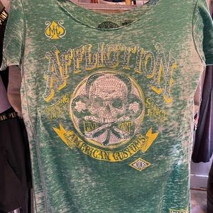 Affliction tee shirt sz small